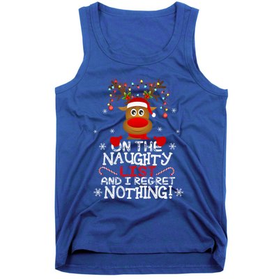 IM On The Naughty List Funny Reindeer Christmas Pajamas Gift Tank Top