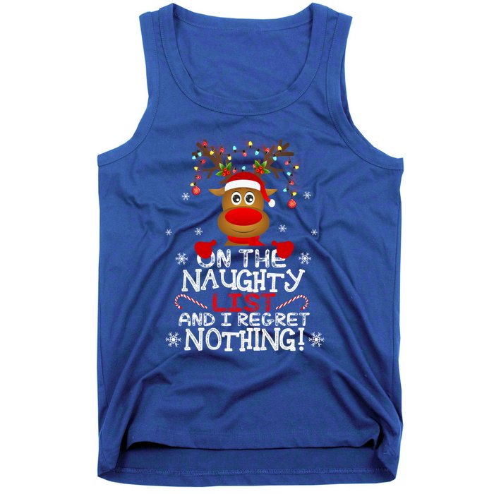 IM On The Naughty List Funny Reindeer Christmas Pajamas Gift Tank Top