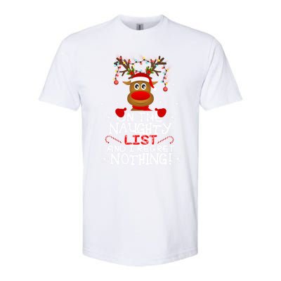 IM On The Naughty List Funny Reindeer Christmas Pajamas Gift Softstyle CVC T-Shirt