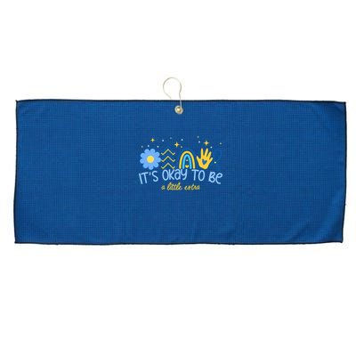 It's Ok To Be A Little Extra World Down Syndrome Large Microfiber Waffle Golf Towel