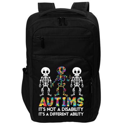It's Ok To Be Different Skeleton Autism Awareness Funny Gift Cute Gift Impact Tech Backpack