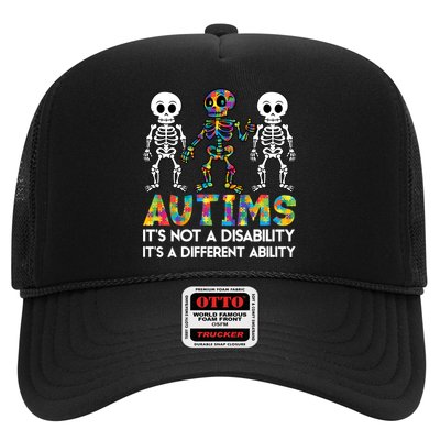 It's Ok To Be Different Skeleton Autism Awareness Funny Gift Cute Gift Trucker Hat