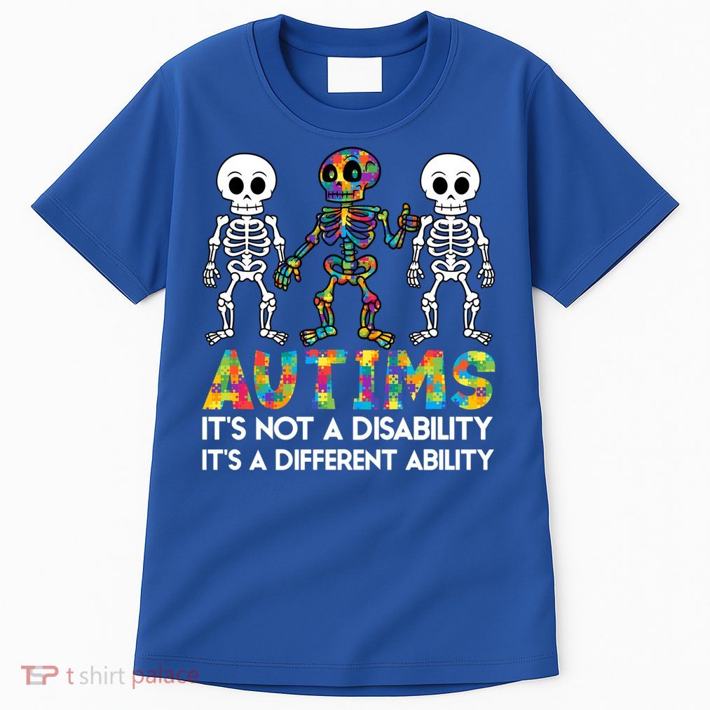 It's Ok To Be Different Skeleton Autism Awareness Funny Gift Cute Gift Tall T-Shirt