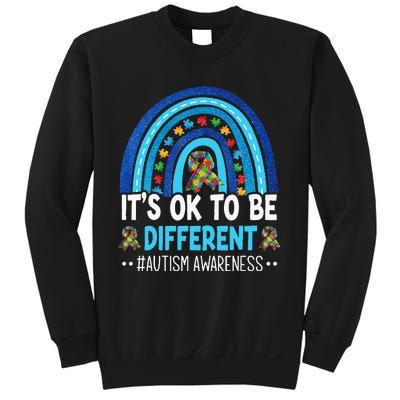 It's OK To Be Different Autism Awareness month Rainbow Mom Sweatshirt