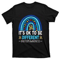 It's OK To Be Different Autism Awareness month Rainbow Mom T-Shirt