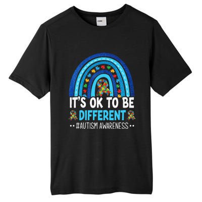 It's OK To Be Different Autism Awareness month Rainbow Mom Tall Fusion ChromaSoft Performance T-Shirt