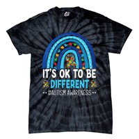 It's OK To Be Different Autism Awareness month Rainbow Mom Tie-Dye T-Shirt