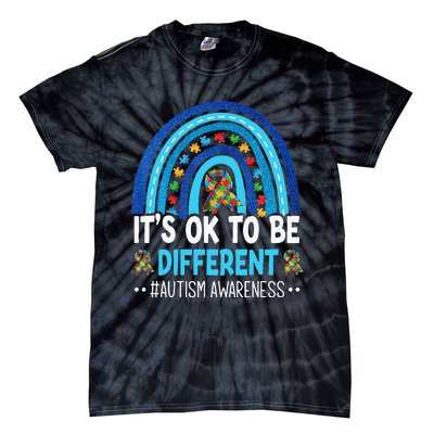 It's OK To Be Different Autism Awareness month Rainbow Mom Tie-Dye T-Shirt