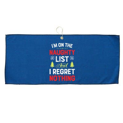 Im On The Naughty List Funny Christmas Xmas Gifts Large Microfiber Waffle Golf Towel