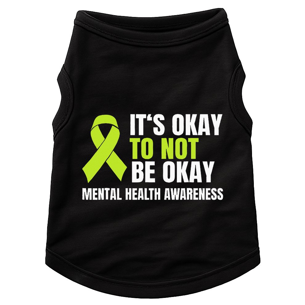 ItS Okay To Not Be Okay Mental Health Ribbon Doggie Tank