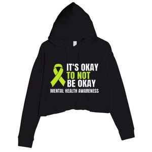 ItS Okay To Not Be Okay Mental Health Ribbon Crop Fleece Hoodie