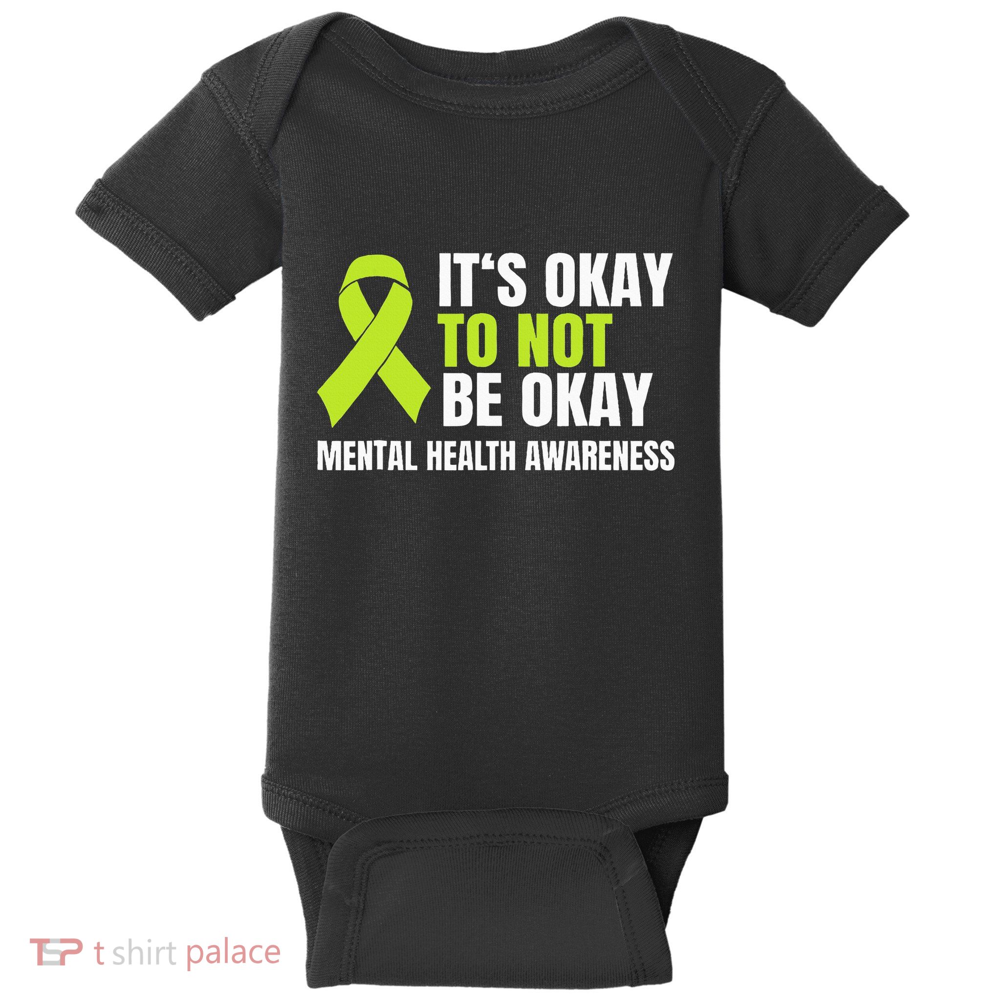ItS Okay To Not Be Okay Mental Health Ribbon Baby Bodysuit