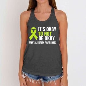 ItS Okay To Not Be Okay Mental Health Ribbon Women's Knotted Racerback Tank