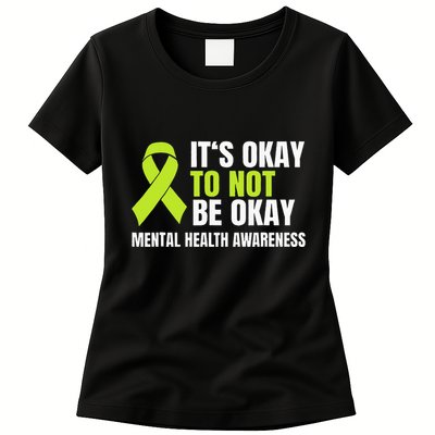 ItS Okay To Not Be Okay Mental Health Ribbon Womens T-Shirt