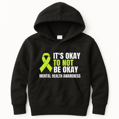 ItS Okay To Not Be Okay Mental Health Ribbon Kids Hoodie