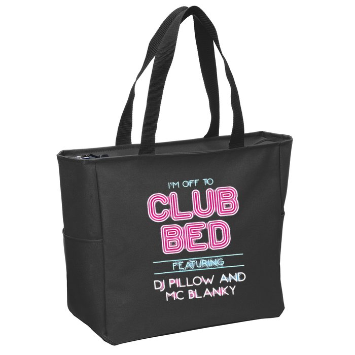 IM Off To Club Bed Featuring Dj Pillow And Mc Blanky Zip Tote Bag