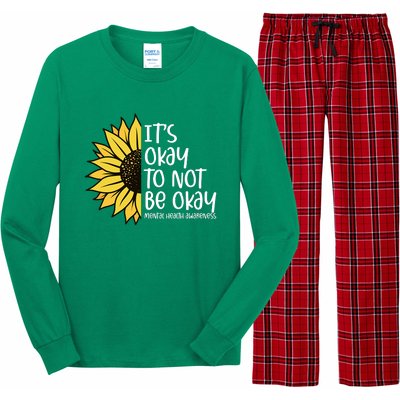 Its Okay To Not Be Okay Sunflower Mental Health Awareness Long Sleeve Pajama Set