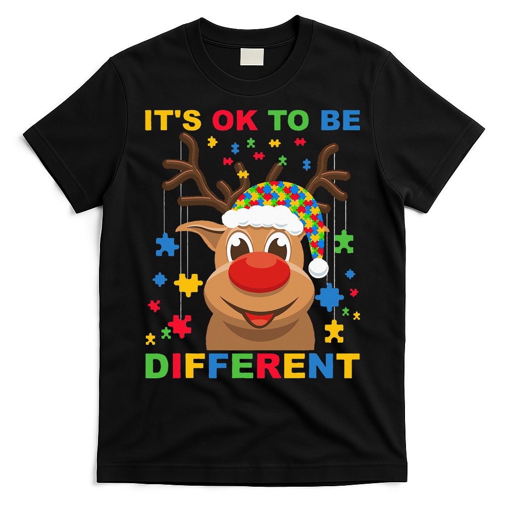 its ok to be different reindeer autism christmas T-Shirt