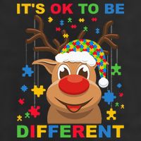 its ok to be different reindeer autism christmas Hat