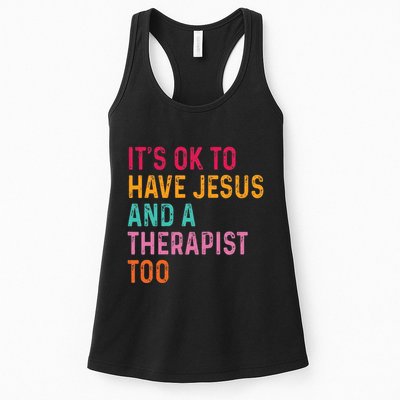ItS Ok To Have Jesus And A Therapist Too Therapy Christians Womens Tank Top