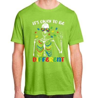 Its Okay To Be Different Autism Awareness Skeleton Puzzle Cool Gift Adult ChromaSoft Performance T-Shirt