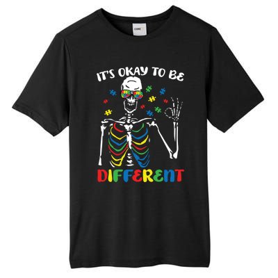 Its Okay To Be Different Autism Awareness Skeleton Puzzle Cool Gift Tall Fusion ChromaSoft Performance T-Shirt