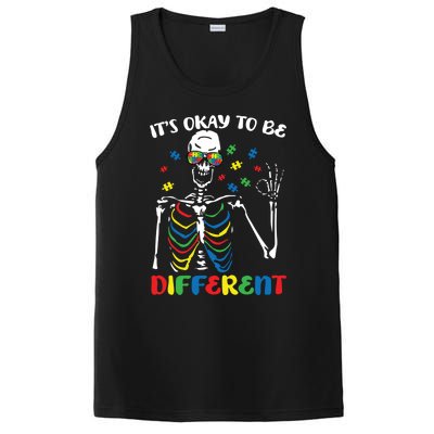 Its Okay To Be Different Autism Awareness Skeleton Puzzle Cool Gift PosiCharge Competitor Tank