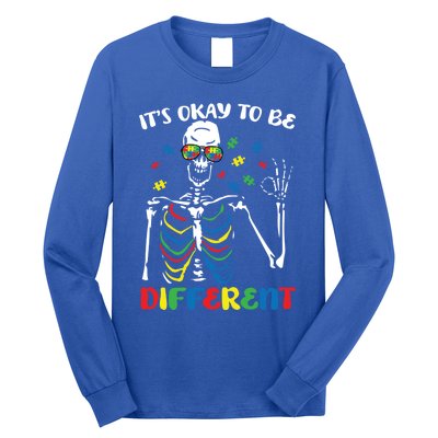 Its Okay To Be Different Autism Awareness Skeleton Puzzle Cool Gift Long Sleeve Shirt