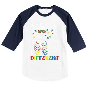 Its Okay To Be Different Autism Awareness Skeleton Puzzle Cool Gift Baseball Sleeve Shirt