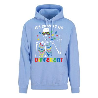 Its Okay To Be Different Autism Awareness Skeleton Puzzle Cool Gift Unisex Surf Hoodie