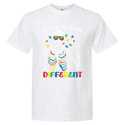 Its Okay To Be Different Autism Awareness Skeleton Puzzle Cool Gift Garment-Dyed Heavyweight T-Shirt