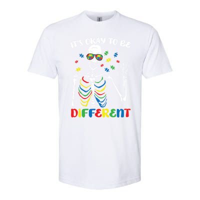 Its Okay To Be Different Autism Awareness Skeleton Puzzle Cool Gift Softstyle CVC T-Shirt