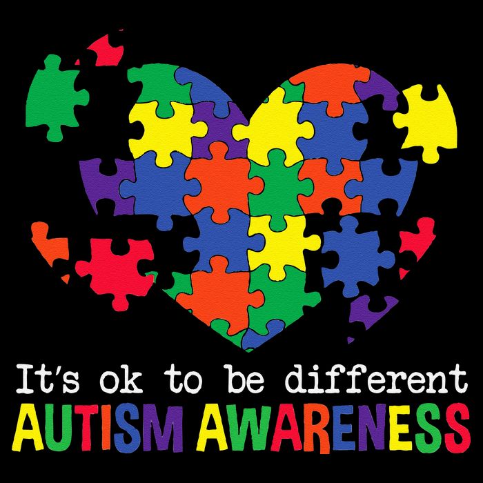 It's Ok to Be Different Autism Awareness Big Puzzle Heart Kids T-Shirt
