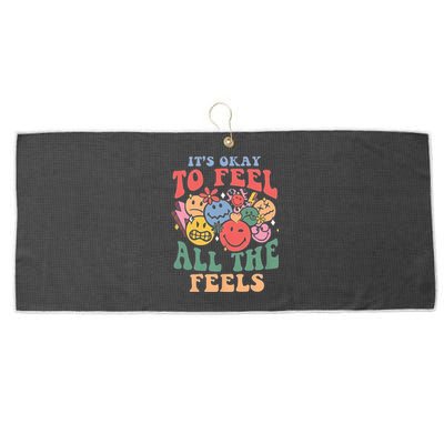 ItS Ok To Feel All The Feels Emotional Wellness Large Microfiber Waffle Golf Towel