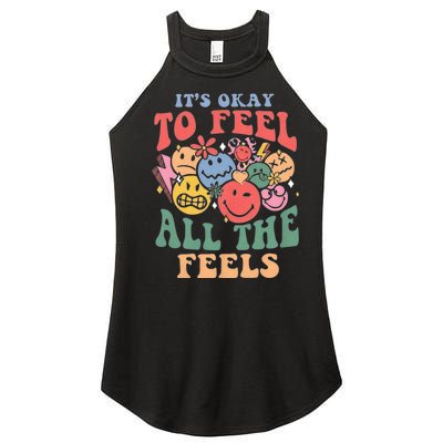 ItS Ok To Feel All The Feels Emotional Wellness Women’s Perfect Tri Rocker Tank