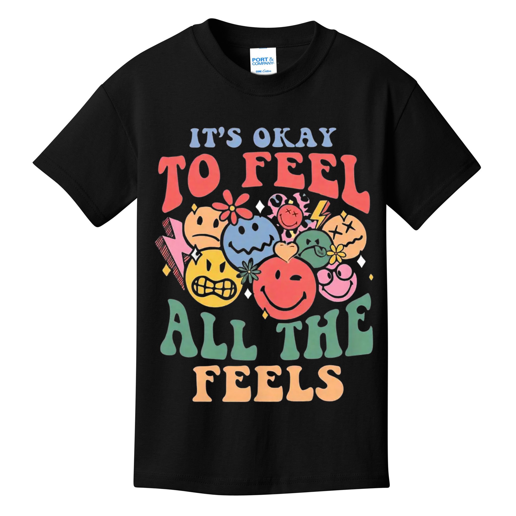 ItS Ok To Feel All The Feels Emotional Wellness Kids T-Shirt