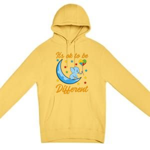 It's Ok To Be Different Cute Elephant Autism Awareness Month Gift Premium Pullover Hoodie