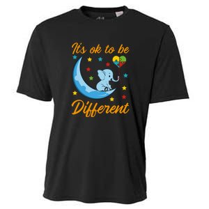 It's Ok To Be Different Cute Elephant Autism Awareness Month Gift Cooling Performance Crew T-Shirt