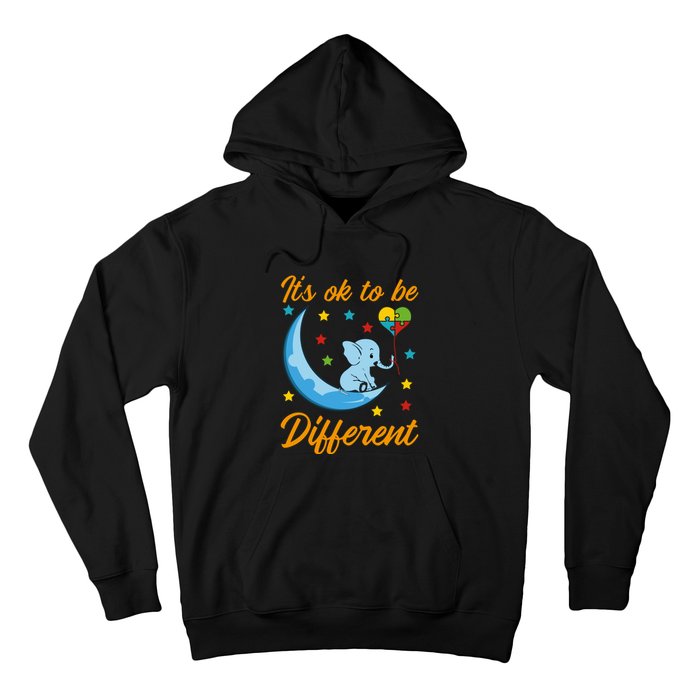 It's Ok To Be Different Cute Elephant Autism Awareness Month Gift Hoodie