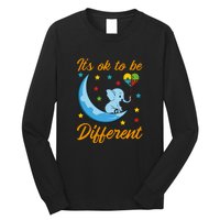 It's Ok To Be Different Cute Elephant Autism Awareness Month Gift Long Sleeve Shirt