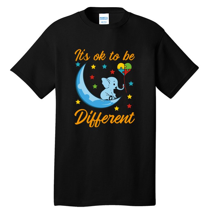 It's Ok To Be Different Cute Elephant Autism Awareness Month Gift Tall T-Shirt