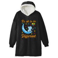 It's Ok To Be Different Cute Elephant Autism Awareness Month Gift Hooded Wearable Blanket