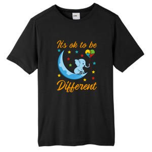 It's Ok To Be Different Cute Elephant Autism Awareness Month Gift Tall Fusion ChromaSoft Performance T-Shirt