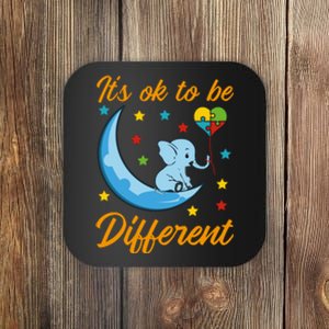 It's Ok To Be Different Cute Elephant Autism Awareness Month Gift Coaster