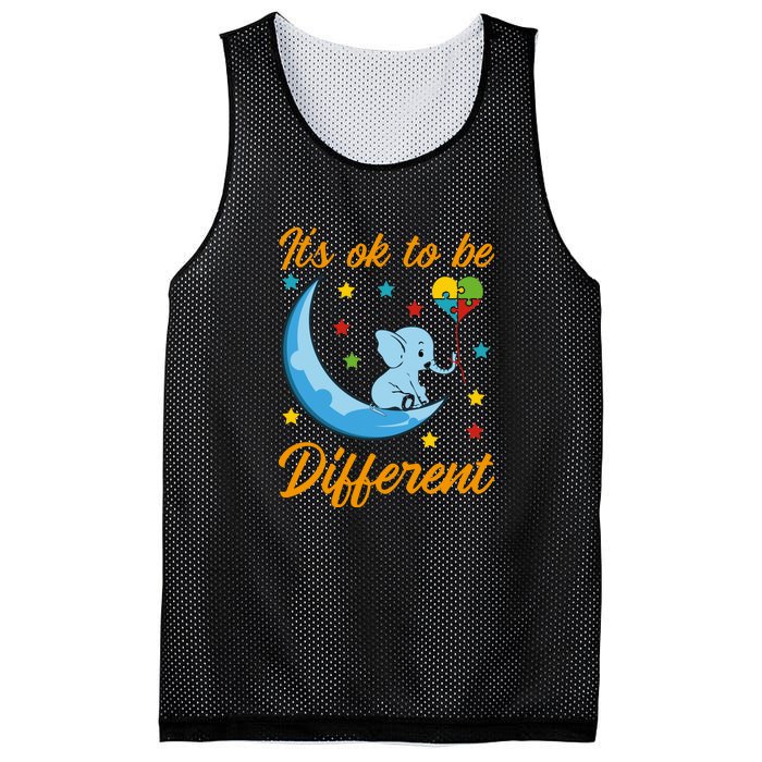 It's Ok To Be Different Cute Elephant Autism Awareness Month Gift Mesh Reversible Basketball Jersey Tank