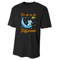 It's Ok To Be Different Cute Elephant Autism Awareness Month Gift Performance Sprint T-Shirt