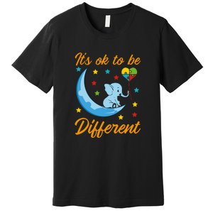 It's Ok To Be Different Cute Elephant Autism Awareness Month Gift Premium T-Shirt