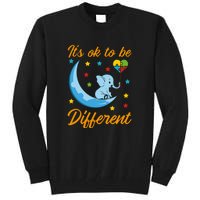 It's Ok To Be Different Cute Elephant Autism Awareness Month Gift Tall Sweatshirt