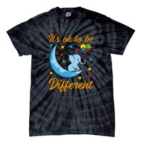 It's Ok To Be Different Cute Elephant Autism Awareness Month Gift Tie-Dye T-Shirt