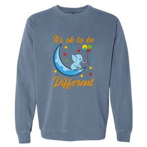 It's Ok To Be Different Cute Elephant Autism Awareness Month Gift Garment-Dyed Sweatshirt